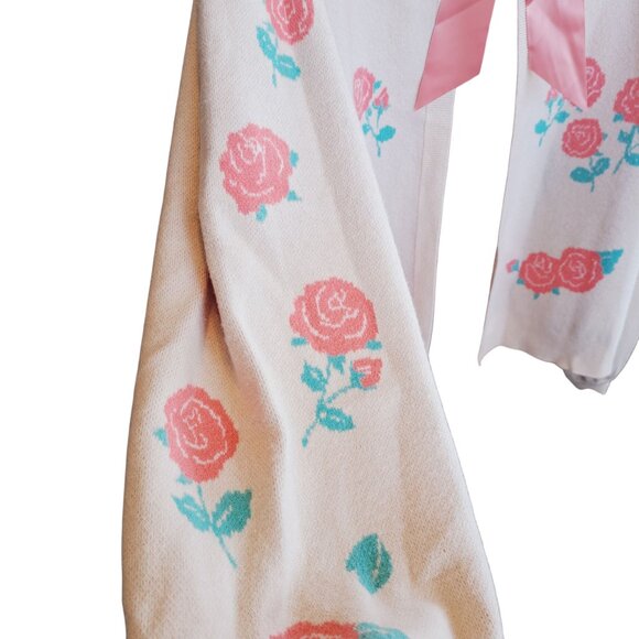 Sanrio Hello Kitty Retro Floral Cardigan With Bishop Sleeves Ribbon Tie Size 4XL - Picture 4 of 10